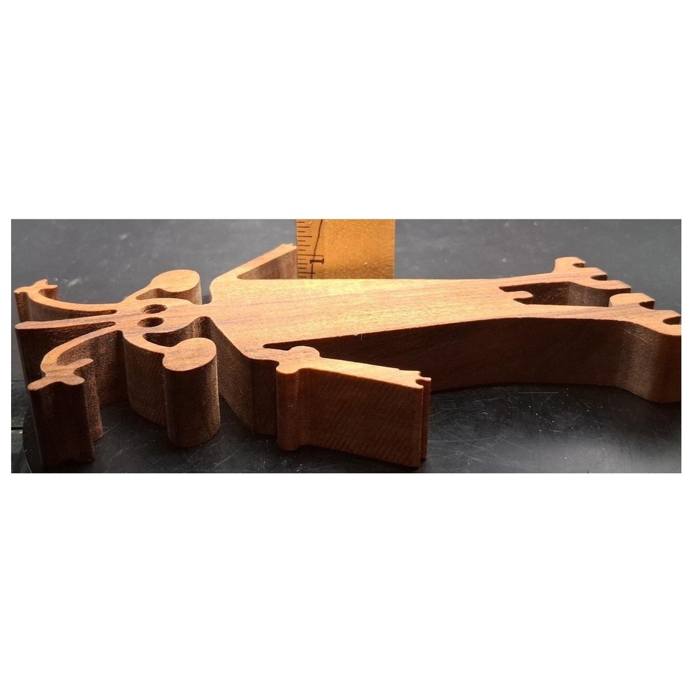 Handmade Wooden Kokopelli Figurine Southwestern Flute Player Wood Sculpture 7in - Picture 7 of 7